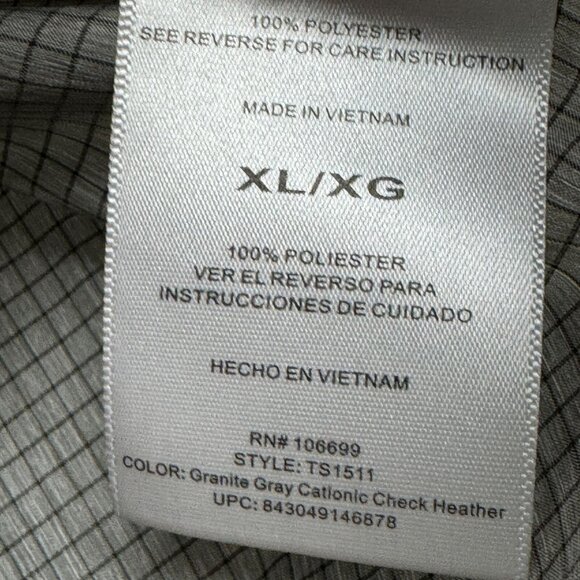 Habit Gray Plaid Button Down Fishing Shirt Solar Factor 40+ Vented Men’s XL - Picture 6 of 7